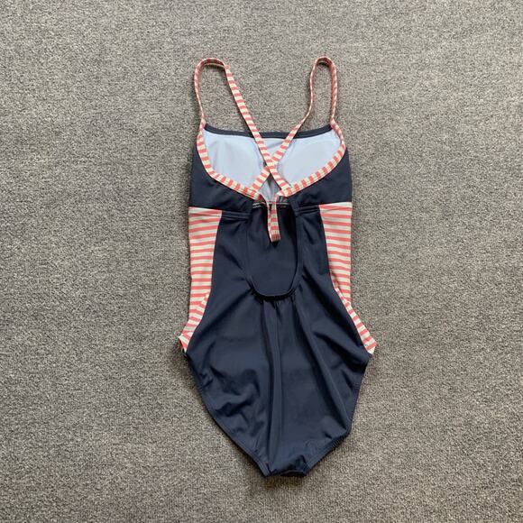 Nike Swimsuit Womens M Medium Multi Striped Crossback One Piece Padded Swimwear - Picture 8 of 10